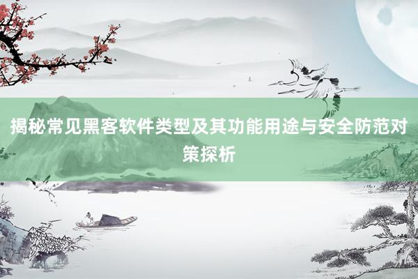 揭秘常见黑客软件类型及其功能用途与安全防范对策探析